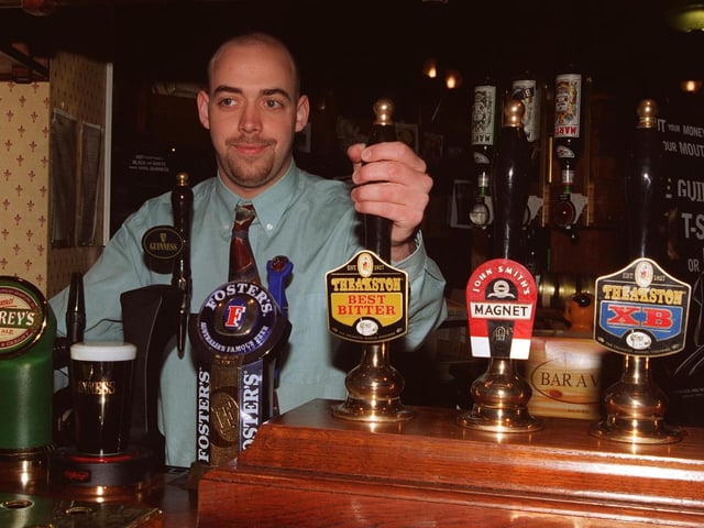 The Old Queens Head landlord Chris Aucott pictured in 1997