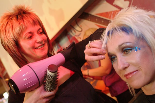Jenny Buckland worked on Natalie Brown for a West Notts College hairdressing competition held at the Chicago Rock pub in Mansfield in 2009
