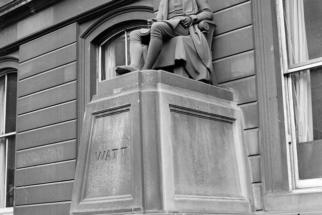 The statue of James Watt on Chambers Street pictured in September 1956.