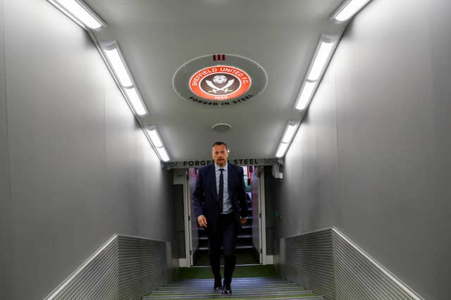 Slavisa Jokanovic walks up the tunnel at Bramall Lane after being unveiled to the media: Darren Staples / Sportimage