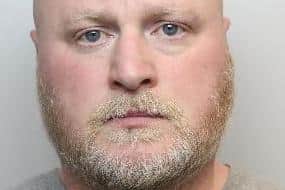 Pictured is Craig Woodhall, aged 41, of Windsor Crescent, Middlecliffe, Barnsley, who has been jailed for 18 years and six months after he admitted murdering his wife with a machete.