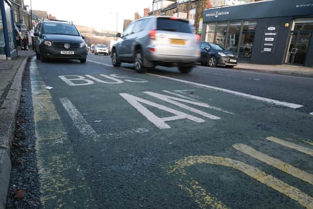 Sheffield residents have told of their frustration over bus lanes continuing to operate in the city at a time they feel bus services are seen being cut back. PIcture shows a bus lane on Ecclesall Road.