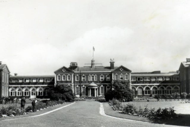 Queen Alexandra hospital in Cosham. All of what we see here as either been demolished or built over. The beautifully kept rose gardens were credit to the men who tended them.