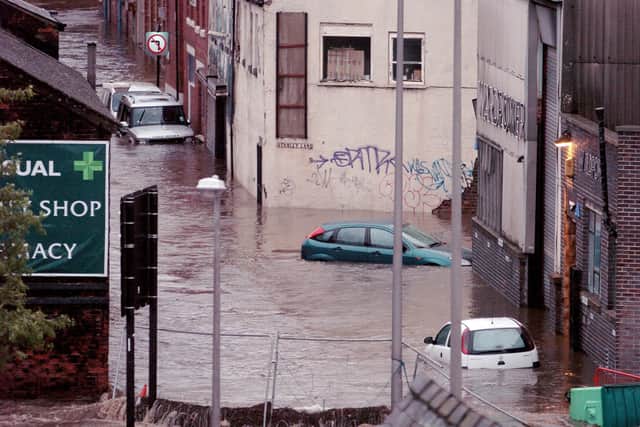 Sheffield floods off the Wicker, Sheffield, on June 25, 2007