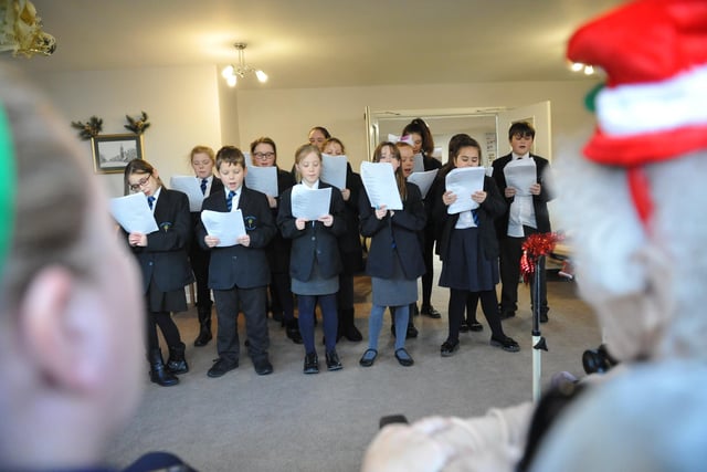 Pupils from Eskdale Academy entertained residents of Rossmere Park Care Home in 2017 by singing Christmas carols.