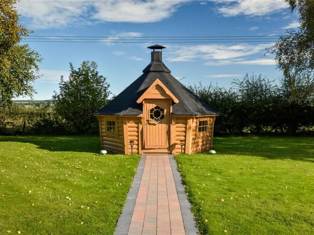 Barbeque hut.