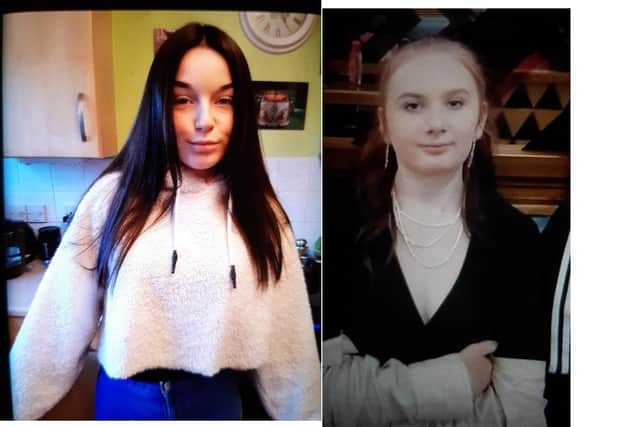 Morgan (left) and Emily (right) have been reported missing and were last seen yesterday.
