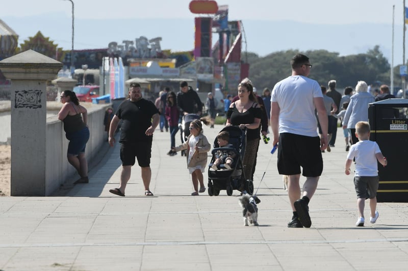 On the promenade at Seaton Carew on Bank Holiday Monday