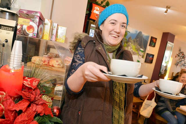 Two cafes opened doors to feed the lonely and the needy on Christmas Day 2016. Pictured is Ruth Eyre who fed  the community for a festive meal at The Source but pictured at the Tradesman's which was also doing it.