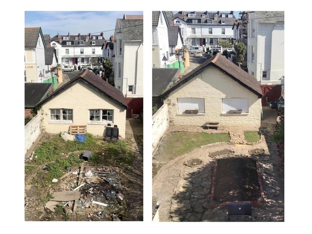 For years the communal garden of Kevin from Southsea's block of flats was left in disrepair. That was until he and his girlfriend stepped up to give it new life during lockdown.