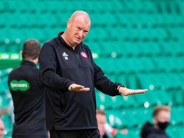 Teams going to Parkhead and Ibrox to surrender is frustrating. As is managers saying they won’t be judged by games there. Well, Brian Rice started with a 4-4-2 which included Lewis Smith out wide and when Ronan Hughes, the other wide man was injured he brought on another striker. Accies did well in the first half before Celtic’s quality told in the second.