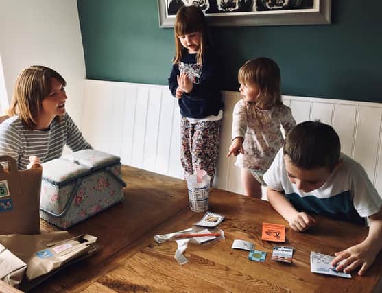 Ellie’s children follow a child-friendly Boredom Bag recipe
