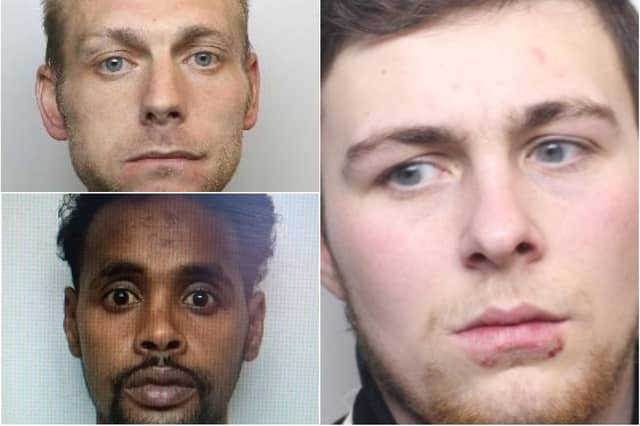 Police searches are under way for 12 men wanted for a range of crimes in South Yorkshire including murder, rape, romance fraud and assault.