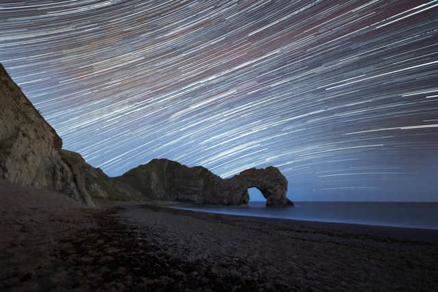 This stunning time lapse shows the night sky over an iconic British natural wonder in Dorset, UK to capture the beauty of the night sky in May 2021.