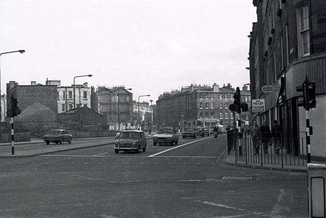 Earl Grey Street, Tollcross, at junction with Fountainbridge.