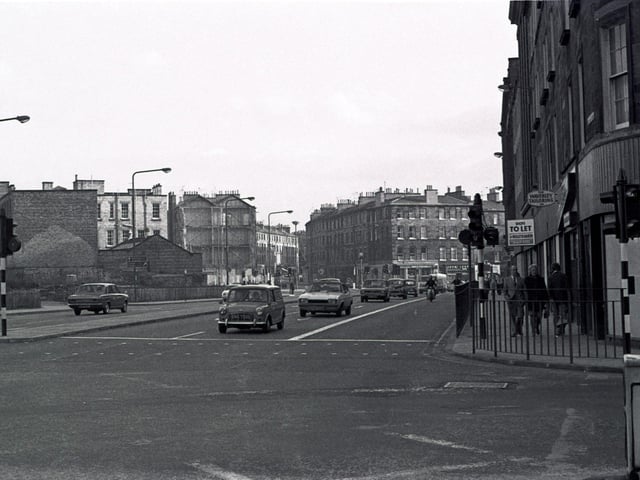 Earl Grey Street, Tollcross, at junction with Fountainbridge.