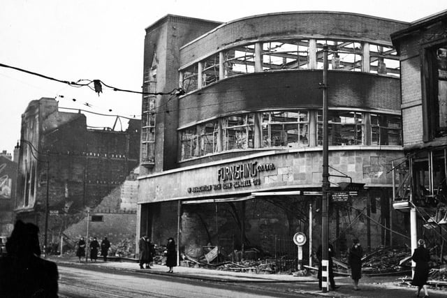 Sheffield Blitz - Sheffield Furnishing Co Ltd - Bomb Damage near Button  Lane