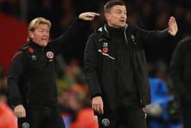 Sheffield United manager Paul Heckingbottom (right) and his assistant Stuart McCall: Simon Bellis / Sportimage