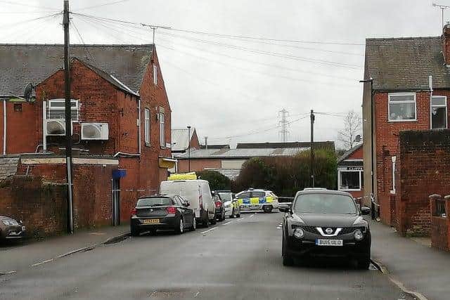 Police at the scene after the robbery on Robin Lane, in Beighton, Sheffield (Pic: Sarah Croft)