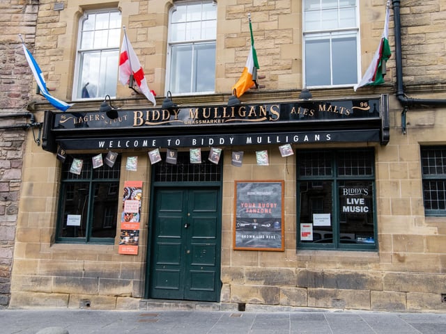 Doors firmly closed at the once bustling Biddy Mulligans in Grassmarket