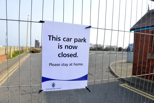 Seafront carparks have been closed to discourage gatherings of people - this photo was taken on a bank holiday, when usually the coastline would be busy.