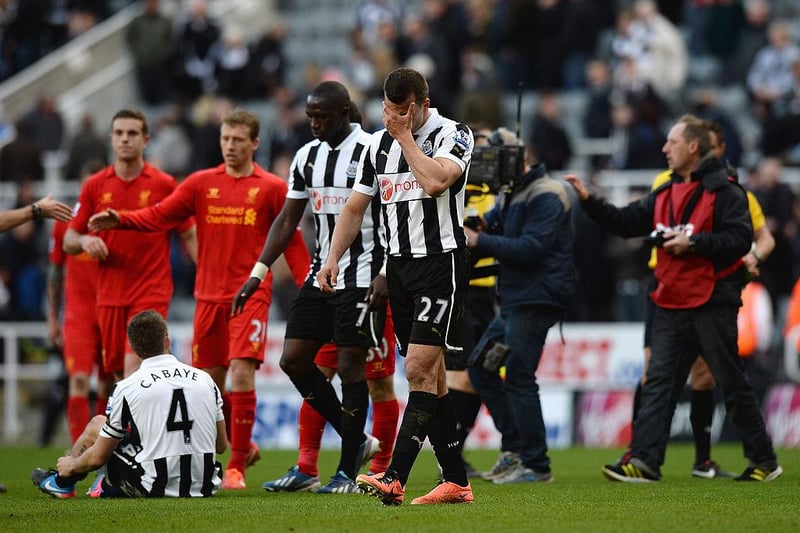 Unfortunately for Pardew, Newcastle United suffered their heaviest ever Premier League defeat whilst he was in charge as they succumbed to a 6-0 defeat to Liverpool at St James’s Park.  (Photo by Gareth Copley/Getty Images)
