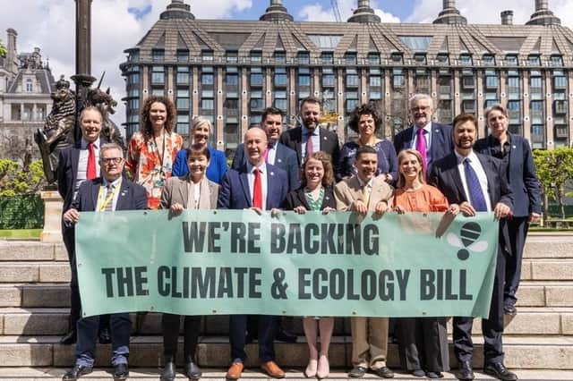 Sheffield Hallam MP Olivia Blake, centre front row, and fellow parliamentary supporters of the Climate and Ecology Bill that she introduced to the House of Commons