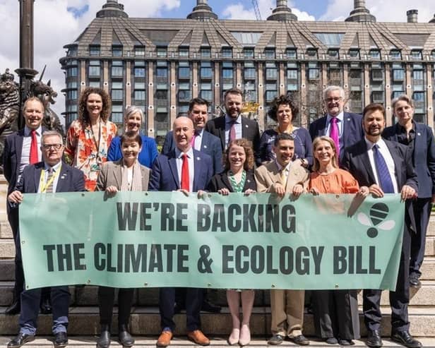 Sheffield Hallam MP Olivia Blake, centre front row, and fellow parliamentary supporters of the Climate and Ecology Bill that she introduced to the House of Commons