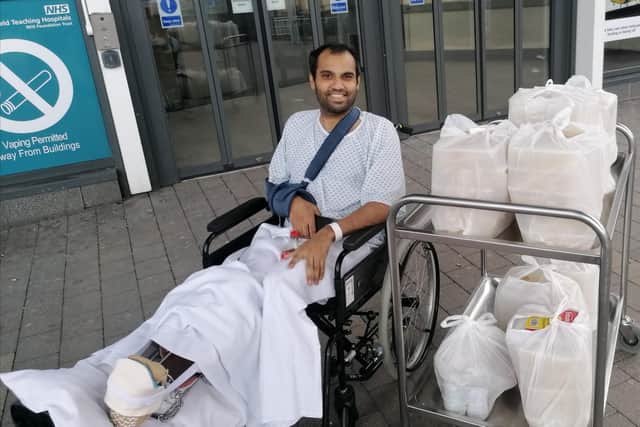 Imran Choudhury, horrifically injured in 200ft Peak District beauty spot fall, astounds Sheffield medics. Picture: Imran Choudhury / SWNS