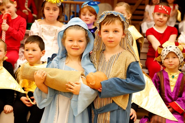 Pupils from Sacred Heart Primary School in rehearsal for their 2015 Nativity.