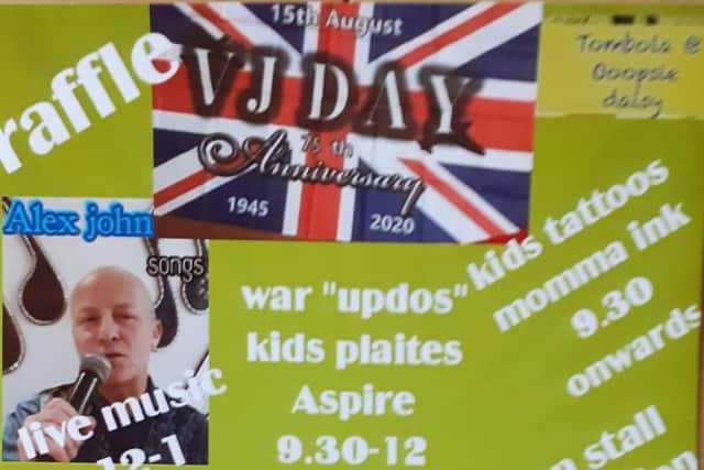 VJ day will be celebrated on Station Road, Chapeltown, from 9am until 2pm, August 15.