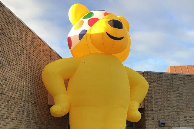 Pudsey Bear made a big impression when he paid a visit to Jesmond Gardens Primary School as part of its fundraising activities
