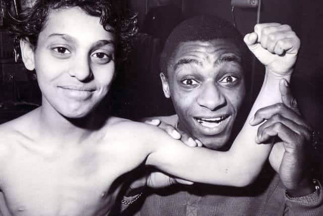 Bomber Graham in the old days with a very young Naseem Hamed