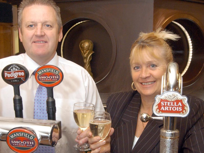 Phil Needham and Anita Golding, the landlords of the Ladybrook Hotel, pictured in 2007