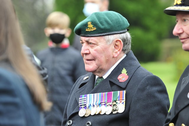 Former service personnel were among those who attended the ceremony at the war memorial in Bonnybridge