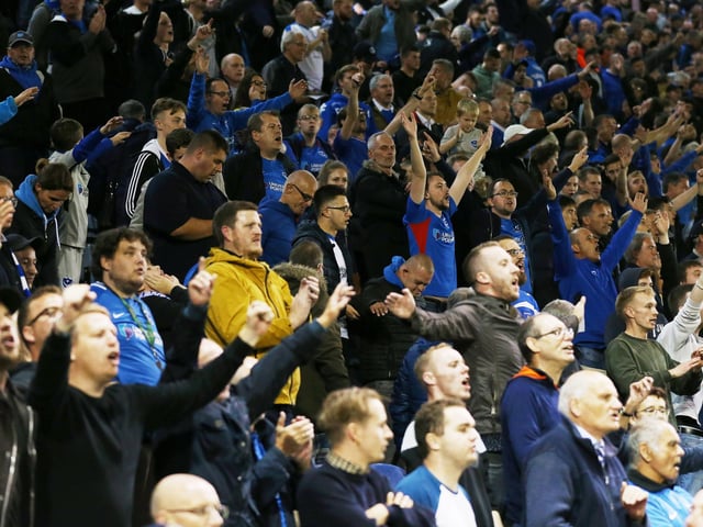 Fans singing during the south-coast derby against Southampton.