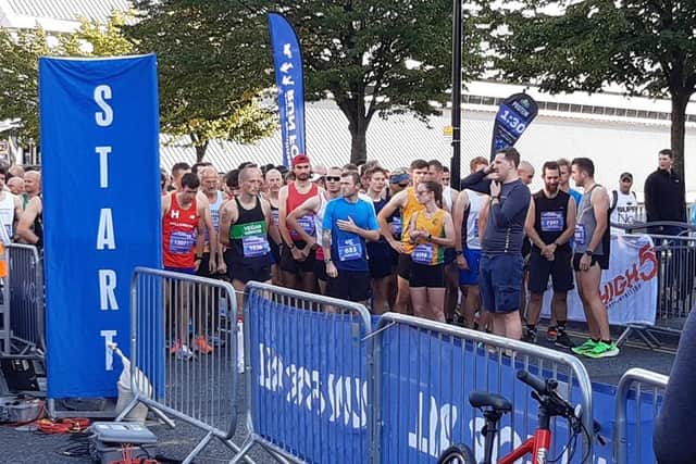 The start line for the Sheffield Half Marathon.