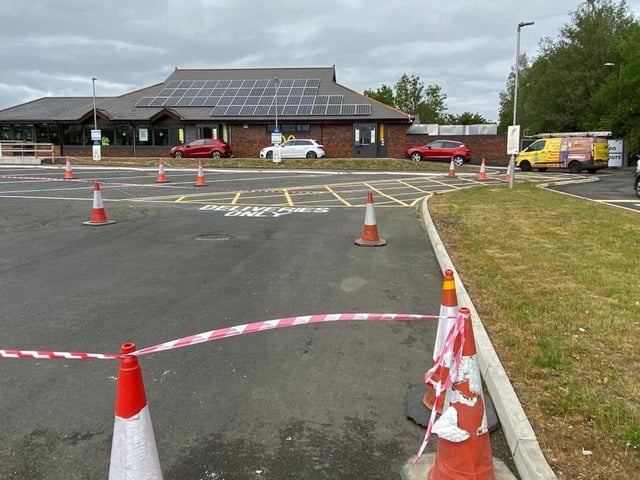 Vehicles wait their turn for the drive-thru at McDonald's, Bowburn.
