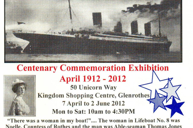 Poster for the centre's hugely successful exhibition on the Titanic which brought many people through the doors