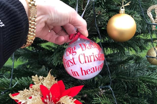 A personalised bauble in memory of Willy Collins