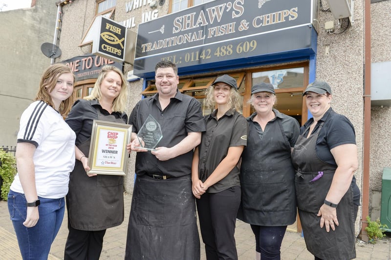 Winners of the Star's Chip Shop of the Year in 2019, Shaw's Traditional Fish and Chips remains popular with readers and is fourth on our list. 
The Shaw family celebrate winning Chip shop of the year by Star readers Isabelle, Natalie, Richard, Lucy and Diane Shaw with Karen Smith. Picture: Dean Atkins