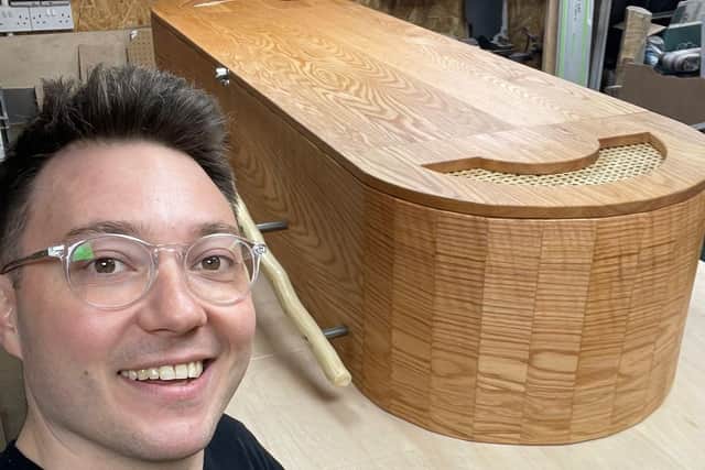 Ollie Allen decided to create a unique and personal tribute to his father by crafting a handmade coffin for him.