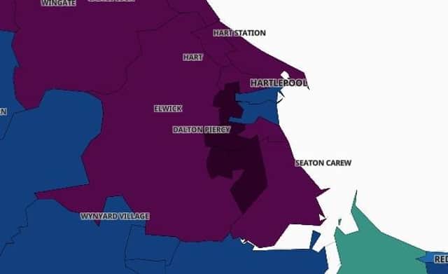 Areas with the highest Covid cases in Hartlepool