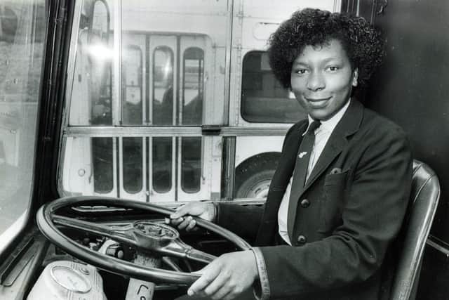 Sheffield bus driver Maxine Duffus pictured in 1983