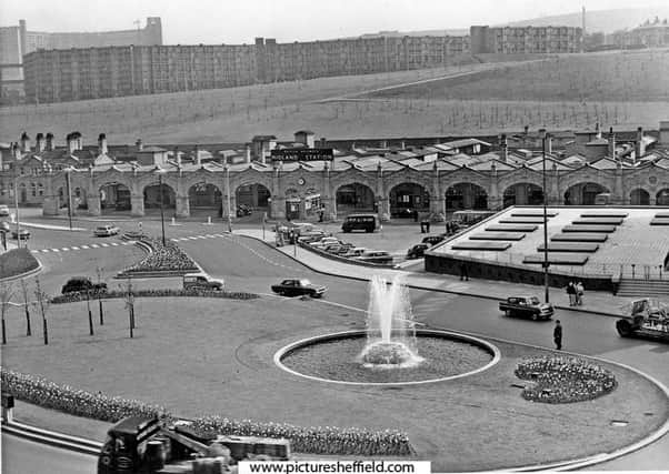 Sheaf Square 1960s nice fountain but station cut off