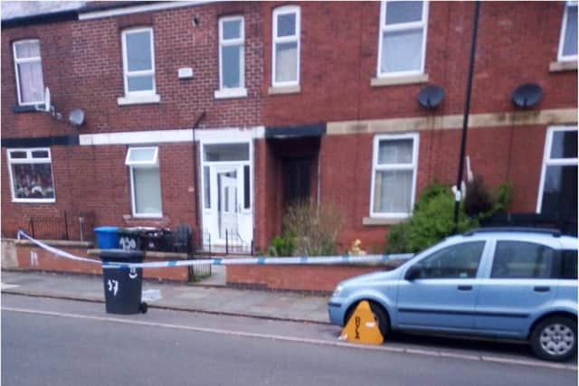Two homes on Kirton Road, Pitsmoor, are taped off by the police this morning