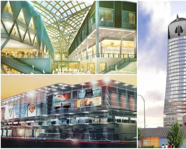 These are just some of the grand plans for major new developments in Sheffield which have been abandoned over the years