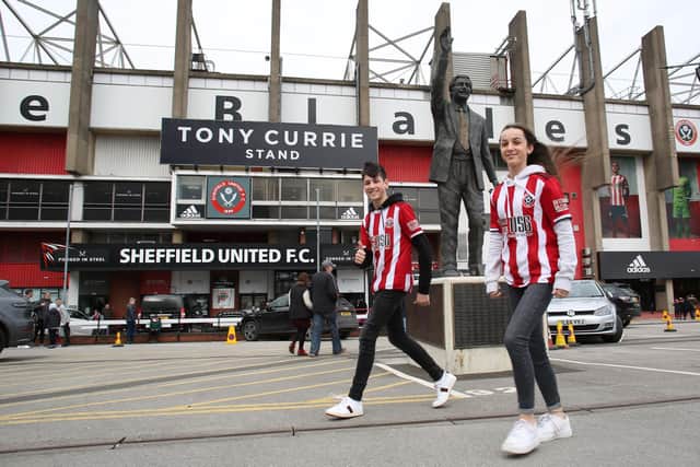 Sheffield United fans at Bramall Lane before March's game against Norwich City, the last time crowds were allowed inside the ground: Alistair Langham/Sportimage
