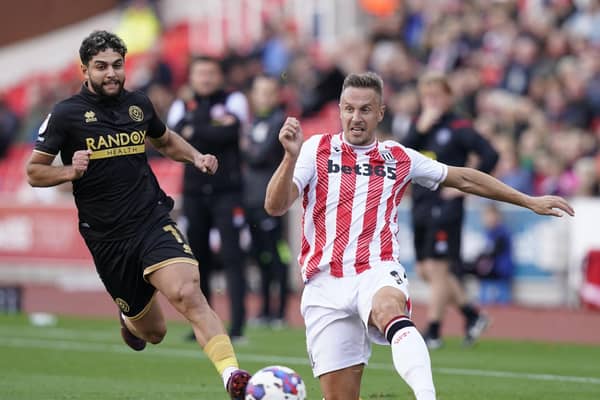 Phil Jagielka in action for Stoke City against Sheffield United earlier this season: Andrew Yates / Sportimage
