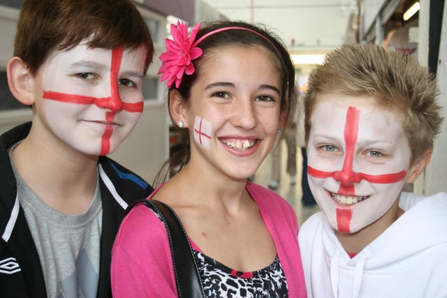 These fans enjoyed a spot of face painting in the shopping centre. Recognise them?
